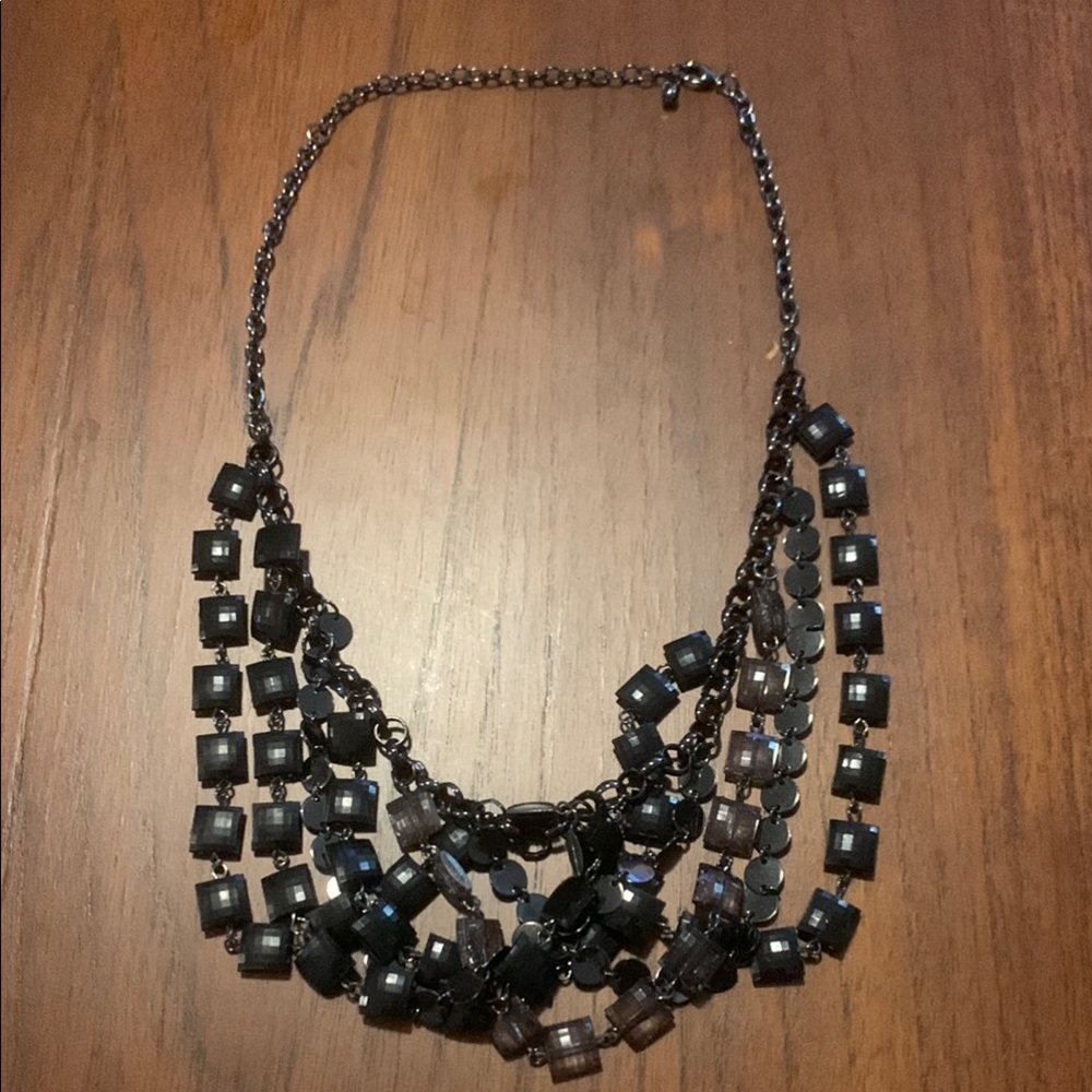 Elegant Black Beaded Necklace